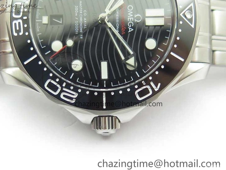 0502 EasyCare Seamaster Diver 300M ORF 1:1 Best Edition Black Ceramic Black Dial on SS Bracelet A 7870